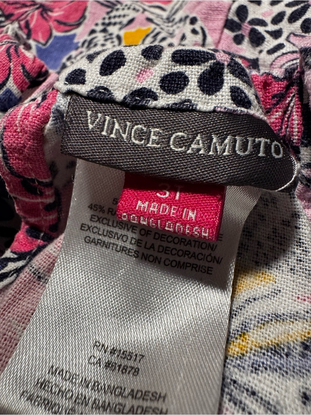 ๐ Vince Camuto Floral Romper 3T | Linen Blend Bow Strap VGUC - Picture 3 of 7
